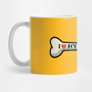 I love my Bulldog Bone Typography Design Mug